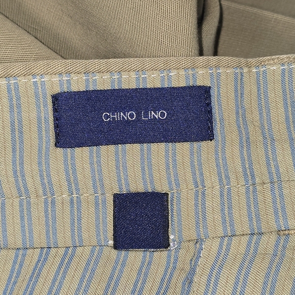 Incotex Men's Dark Khaki Chino Lino Linen Blend Quality Pants Mens 32 - Picture 6 of 9